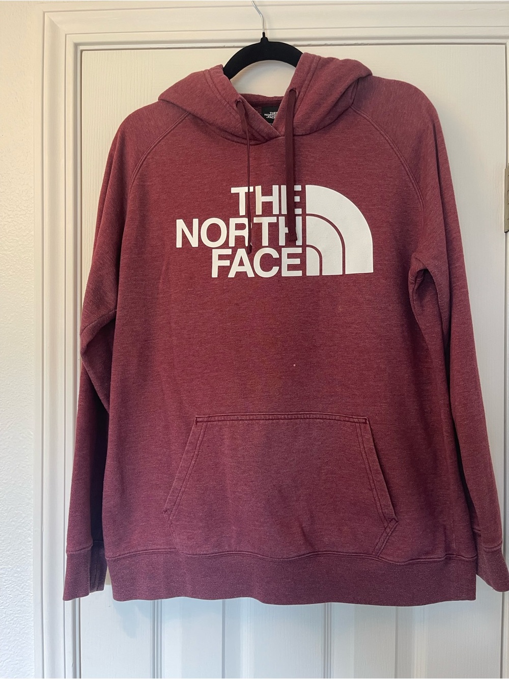 The North Face Hoodie Sweater in Maroon with White Logo